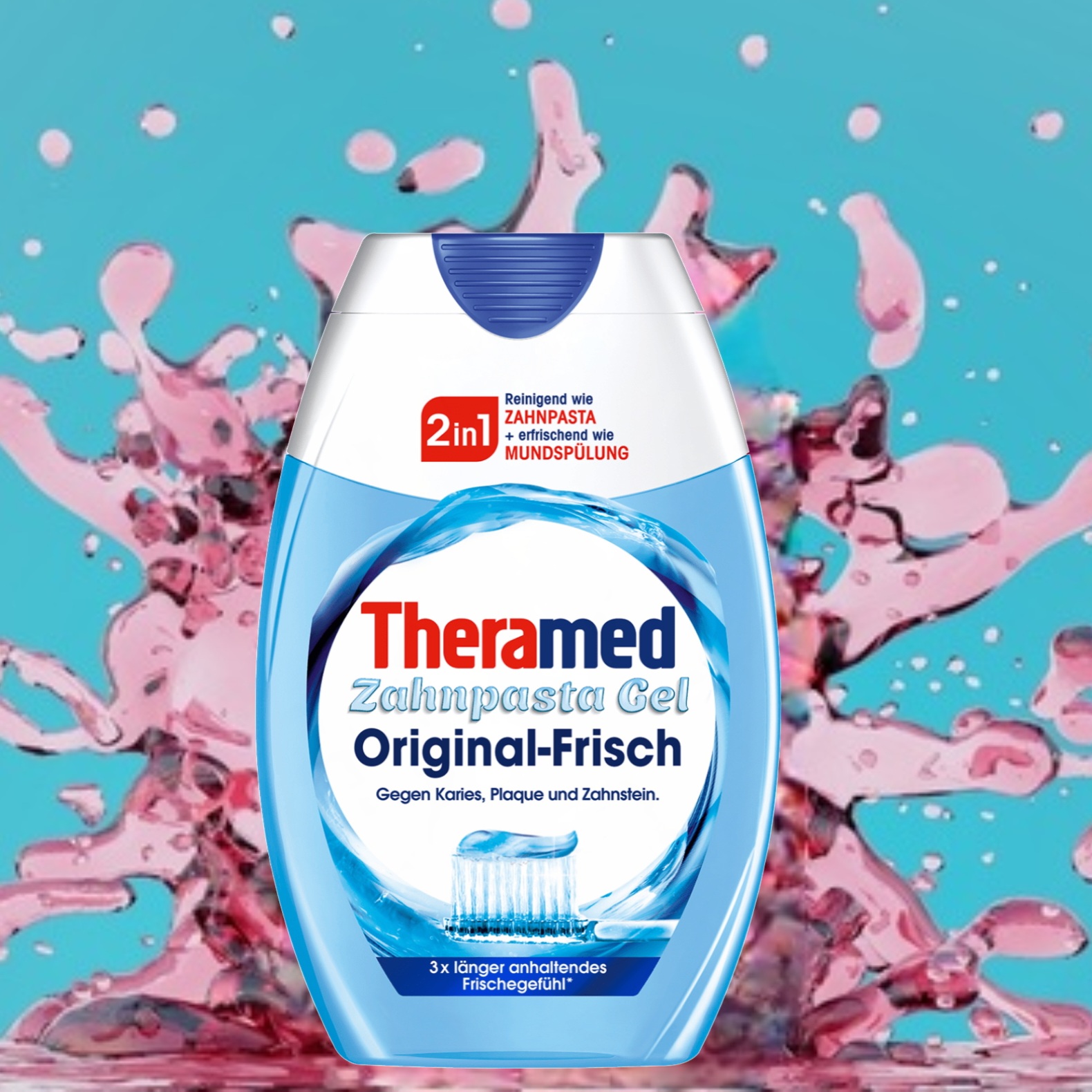 ژل بلیچینگ دندان  2 در 1، 75 میلی لیتر Theramed Zahnpasta Gel Original-Frisch 2in1 , 75 ml