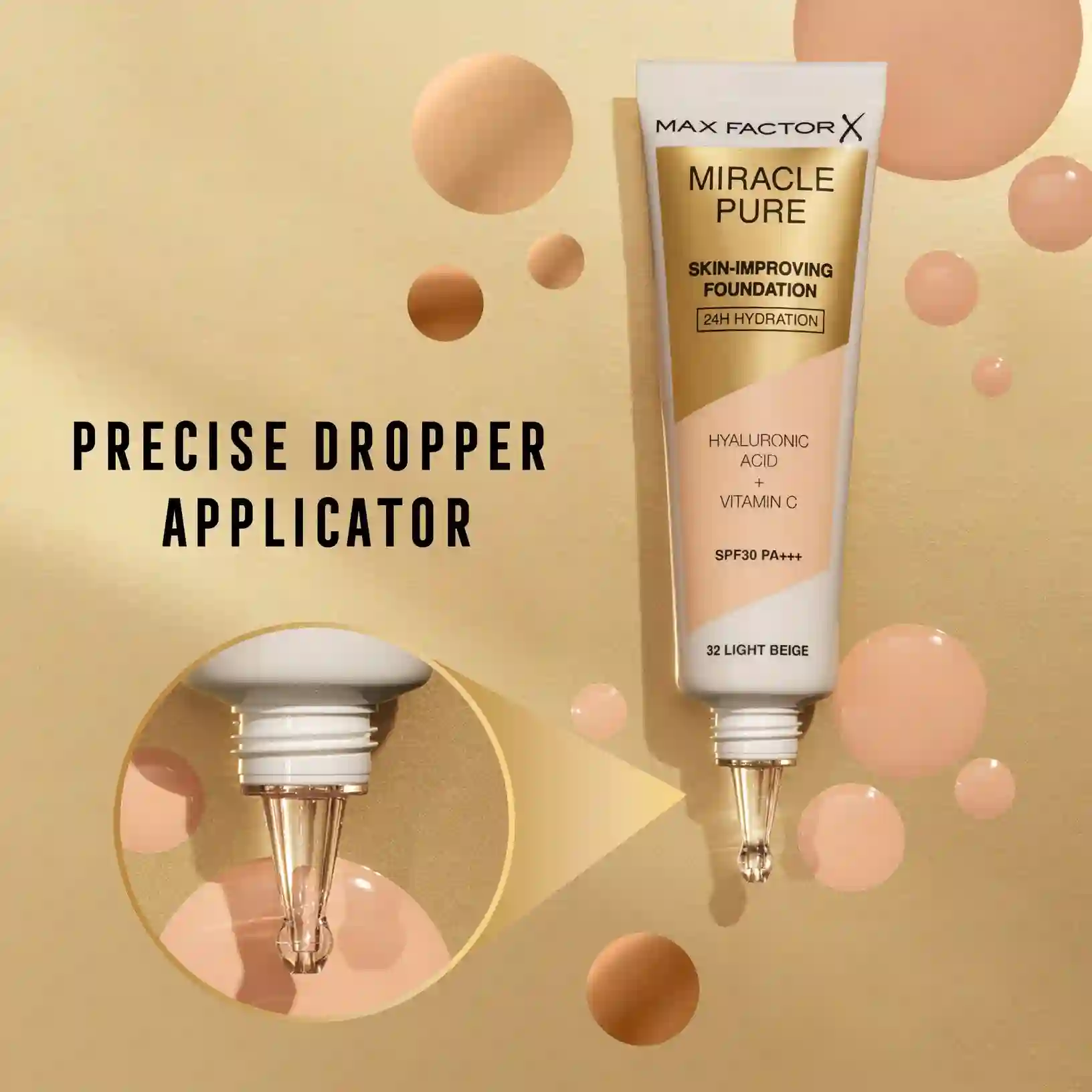 کرم اصلاح کننده پوست .کرم پودر Max Factor Miracle Pure Skin Improving Foundation - حجم ۳۰ میلی‌لیتر