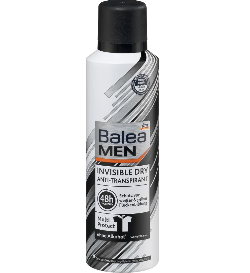 اسپری دئودورانت ضد تعریق Invisible Dry 200 میل ,Balea MEN Antitranspirant Deospray Invisible Dry, 200 ml